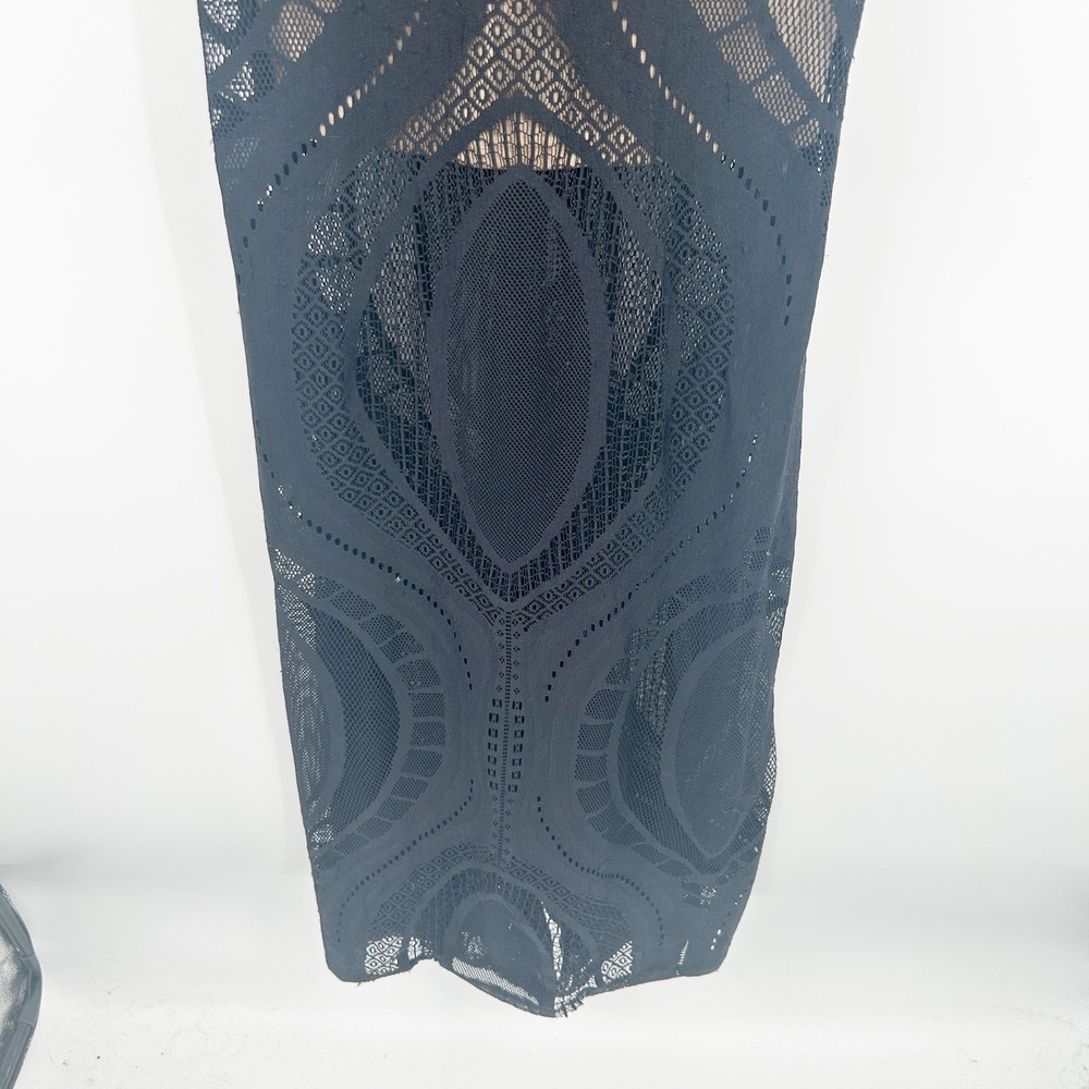 Marciano Womens Black Lace Illusion Geometric Goth Glam Y2K Maxi‎ Dress Size M - Picture 3 of 8